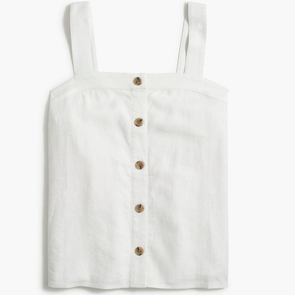J. Crew Dresses & Skirts - NWT JCrew White Button-Front Crop Top Linen.